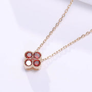Birthstone Clover Necklace for Women — 925 Sterling Silver, Four-Leaf Clover Pendant styled view
